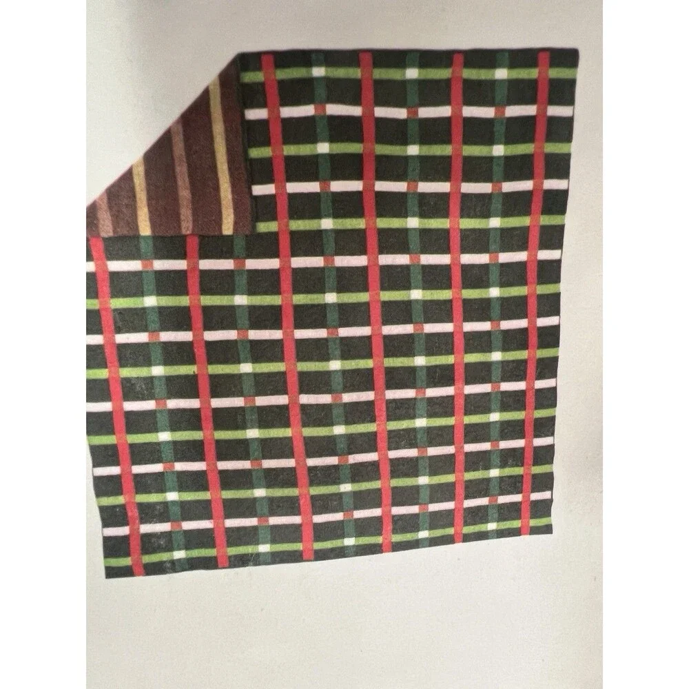 IKEA VINTERFINT THROW KATIE KIRK 100% COTTON PLAID GREEN blanket christmas new